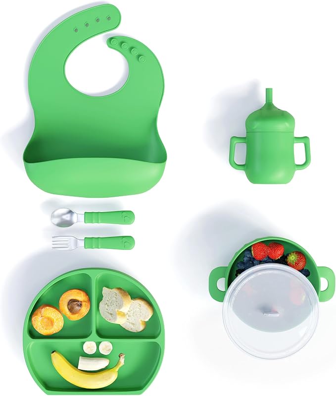 mimi & kiki BPA-Free Silicone Baby Feeding Set, Baby Plates and Bowls Set - Image 9