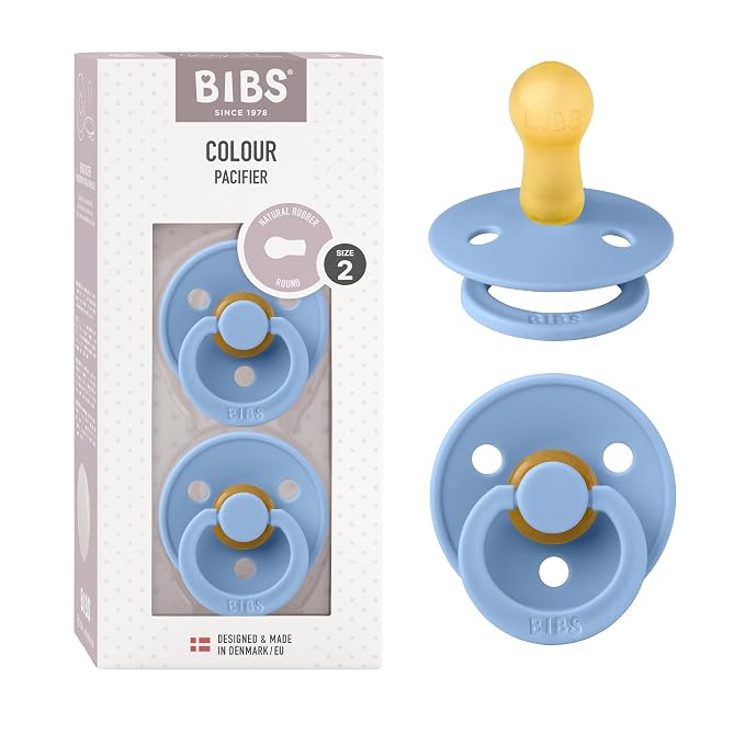 BIBS Pacifiers Colour Collection | Natural Rubber Baby Pacifier | Set of 2 by BIBS