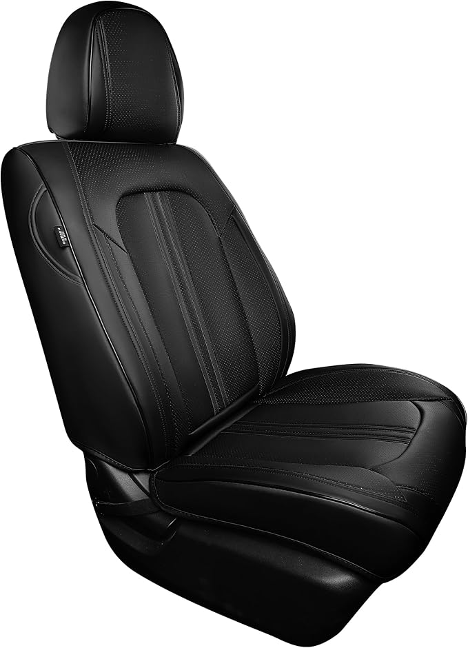 FREESOO Front Seats 2PCS Leather Car Seat Covers, Ultra Breathable Waterproof - Image 6