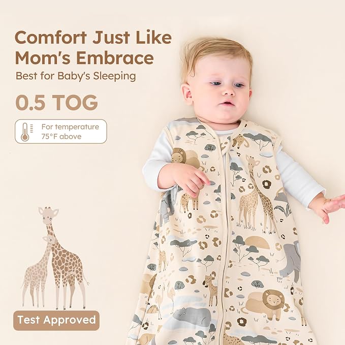 Baby Sleep Sack 12-18 Months 100% Cotton Lightweight 0.5 TOG Wearable Blanket - Image 5