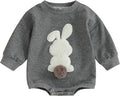 VISGOGO Newborn Infant Baby Boy Girls Oversized Romper Little Dude Sweater by VISGOGO