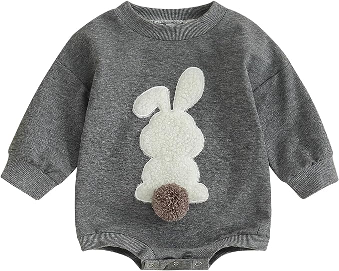 VISGOGO Newborn Infant Baby Boy Girls Oversized Romper Little Dude Sweater by VISGOGO