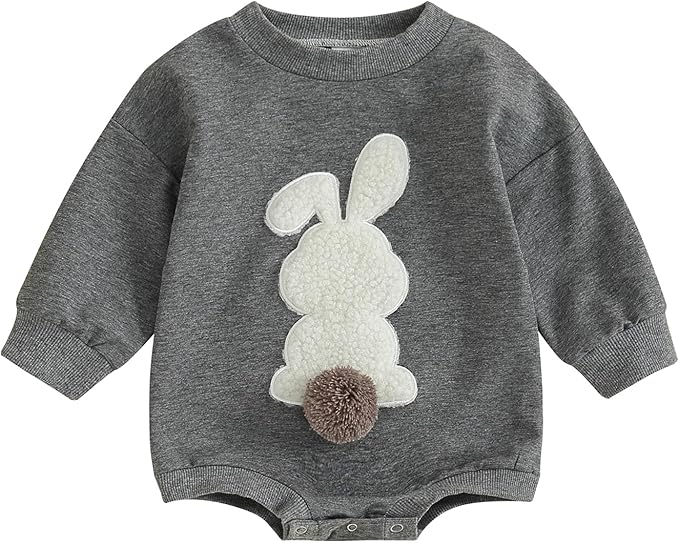 VISGOGO Newborn Infant Baby Boy Girls Oversized Romper Little Dude Sweater by VISGOGO