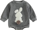 VISGOGO Newborn Infant Baby Boy Girls Oversized Romper Little Dude Sweater by VISGOGO