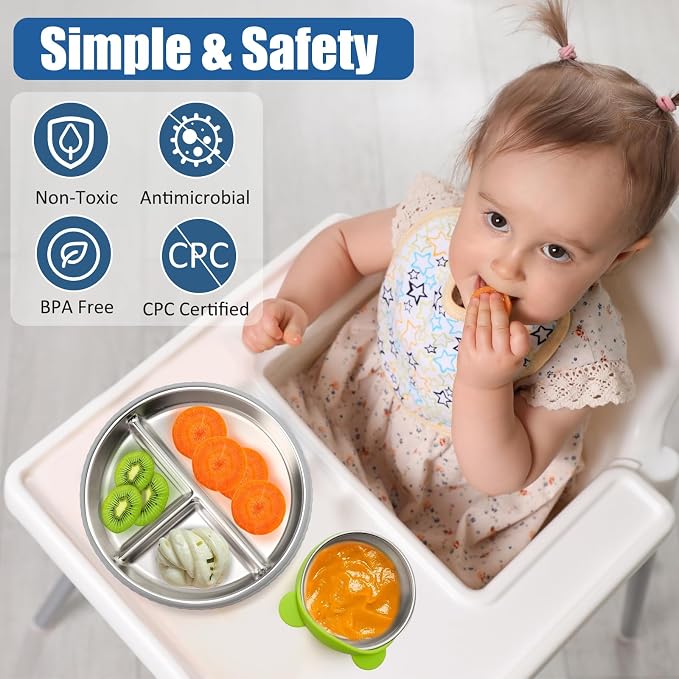 Stainless Steel Kids Plates and Bowls - Image 5