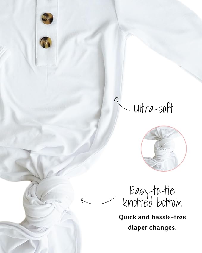 Caden Lane Newborn Knotted Gown - Image 3