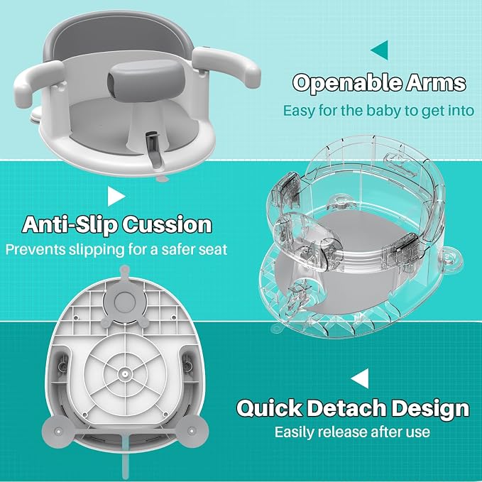 Inaya Baby Bath Seat for Babies 6 Months & Up, Safe and Comfortable Bathub - Image 6