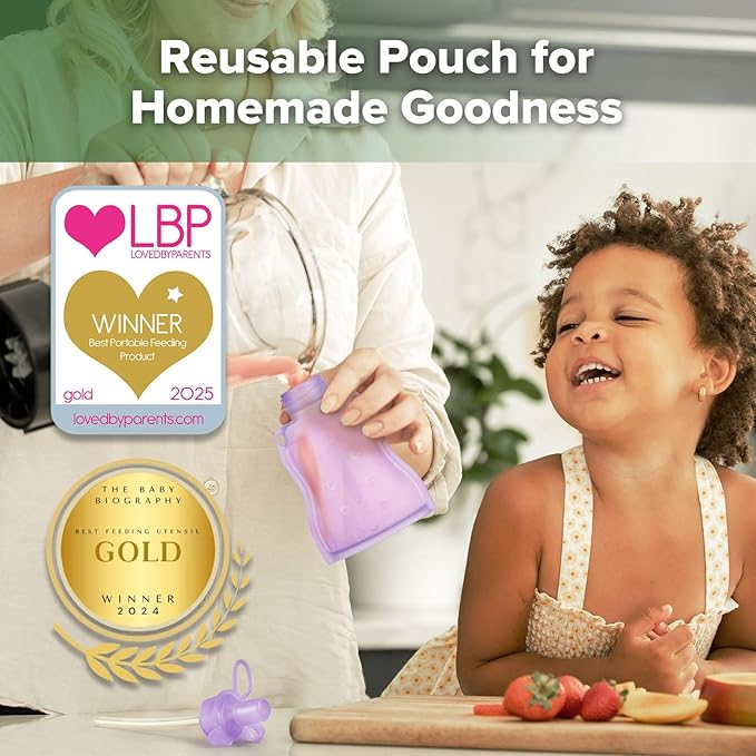 haakaa Yummy Pouch Reusable Baby Food Pouch, Reusable Pouches - Image 2