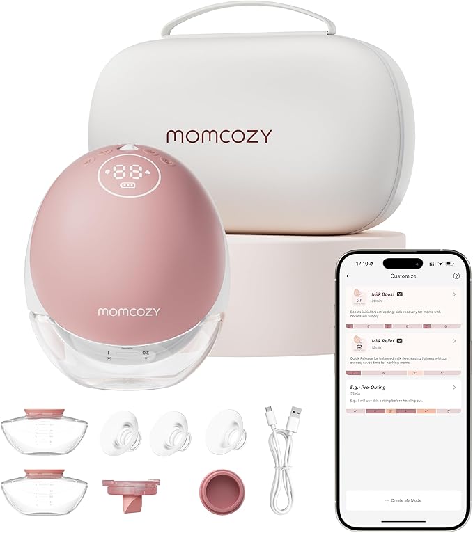 Momcozy Breast Pump Hands Free Upgraded Mobile Flow | M9, App Discreet Control by Momcozy