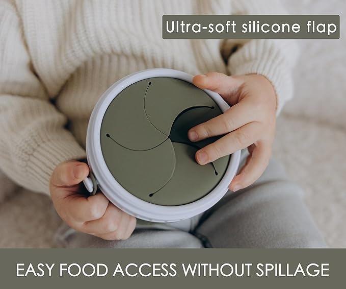 No Spill Silicone Toddler Snack Containers, Detachable Silicone Flap - Image 4