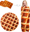Waffle Blanket for Teen Kids, 60 inch Food Blanket for Funny Gifts, Round Throw by FunCozyandHandyBlanketsforAllAgesandToolsYou%E2%80%99llLove
