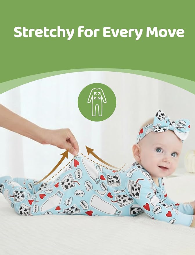 PATPAT Baby Girl Boy Clothes Newborn Infant Footie – Soft Viscose from Bamboo– - Image 4