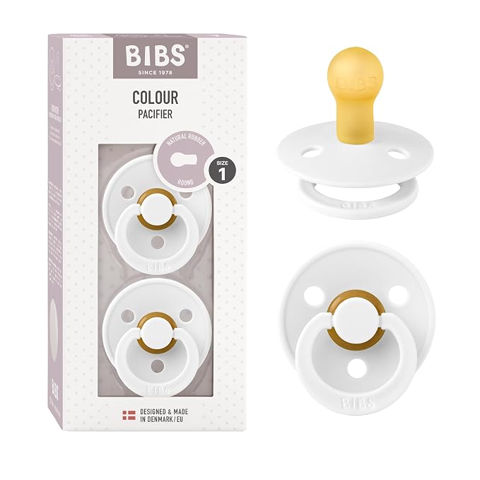 BIBS Pacifiers Colour Collection | Natural Rubber Baby Pacifier | Round Nipple by BIBS