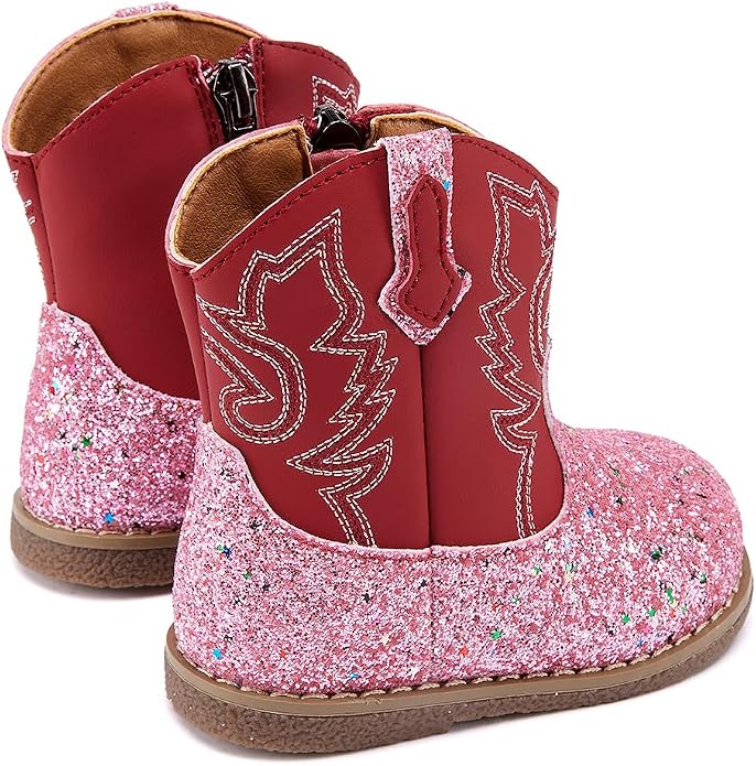 BMCiTYBM Baby Cowboy Cowgirl Boots Infant Western Shoes Boys Girls Round Toe - Image 5
