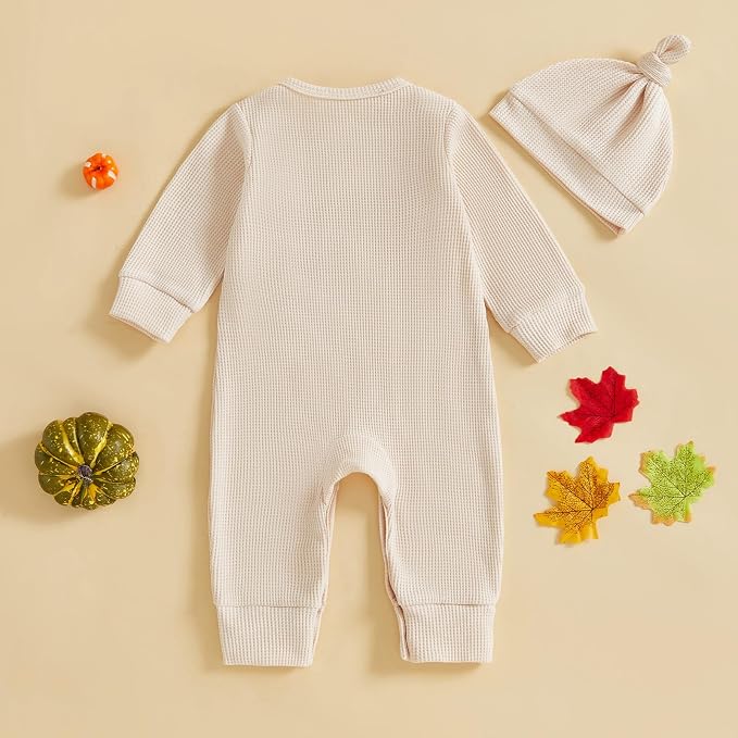 Newborn Infant Baby Boy Halloween Outfit Little Pumpkin Embroidery Romper - Image 6