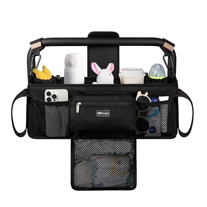 TOPDesign Universal Baby Stroller Organizer, Double Stroller Caddy by TOPDesign