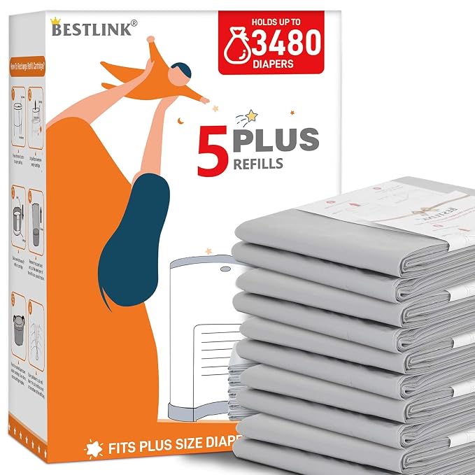 5 Pack Refills Compatible with DEKOR PLUS Diaper Pails | 20% Extra Length by Unknown