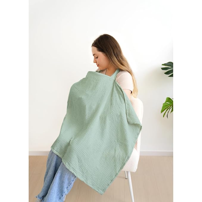 Muslin Nursing Covers for Breastfeeding, Privacy Breast Feeding Cover - Image 5