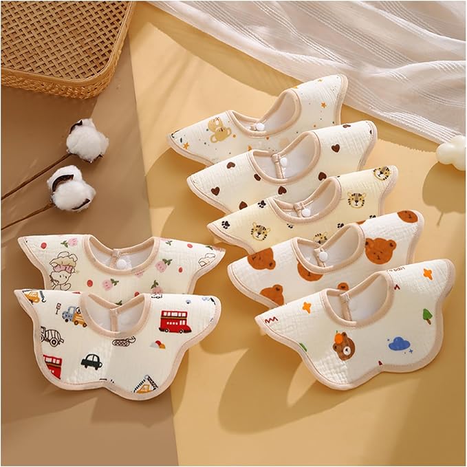 EllieHouse Baby Bibs for Girls Boys 10Pack Muslin Drool Teeth Drooling Teething - Image 5