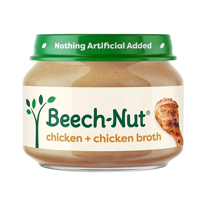 Beech-Nut Meat Baby Food Jars, Chicken & Chicken Broth Puree, 7g Protein by Beech-Nut