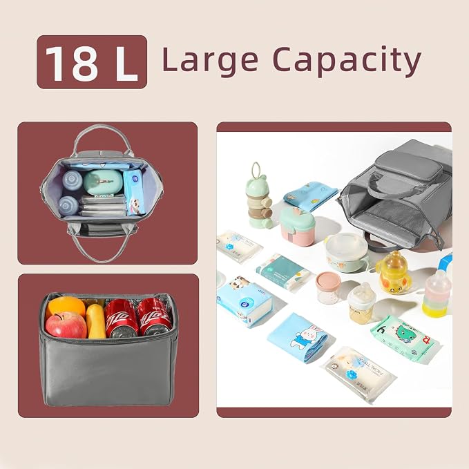 Insulated Bottle Cooler Bag, Holds 6×9oz, 18L Large 2-n-1 Backpack Lunch Bag - Image 3
