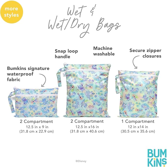 Bumkins - Waterproof Wet Bag, Wet/Dry Clutch & Clear Travel Bags - - Image 7