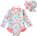 YOUNGER TREE Infant Baby Girls Swimsuit Long Sleeve Swimsuits One Piece by YOUNGERTREE