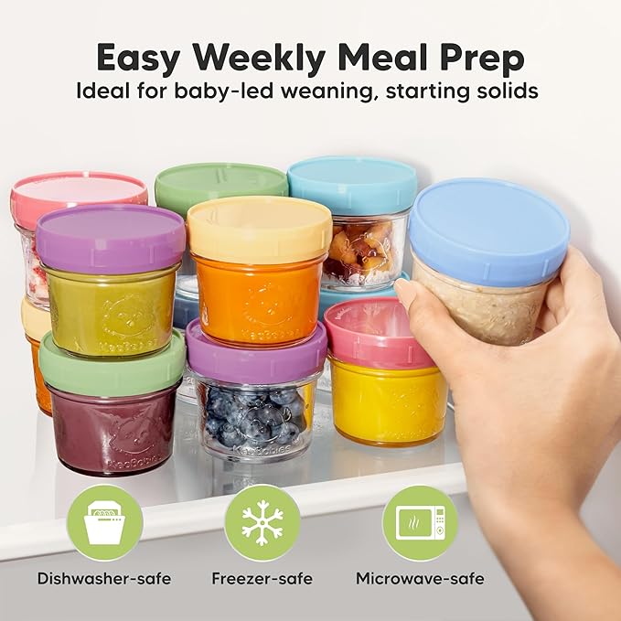 KeaBabies 12pk 4oz Glass Baby Food Containers - Image 4
