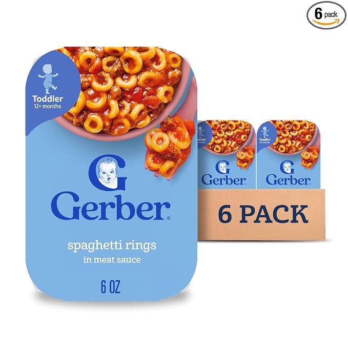 Gerber Toddler Food, Spaghetti Rings in Meat Sauce, Mealtime by Gerber