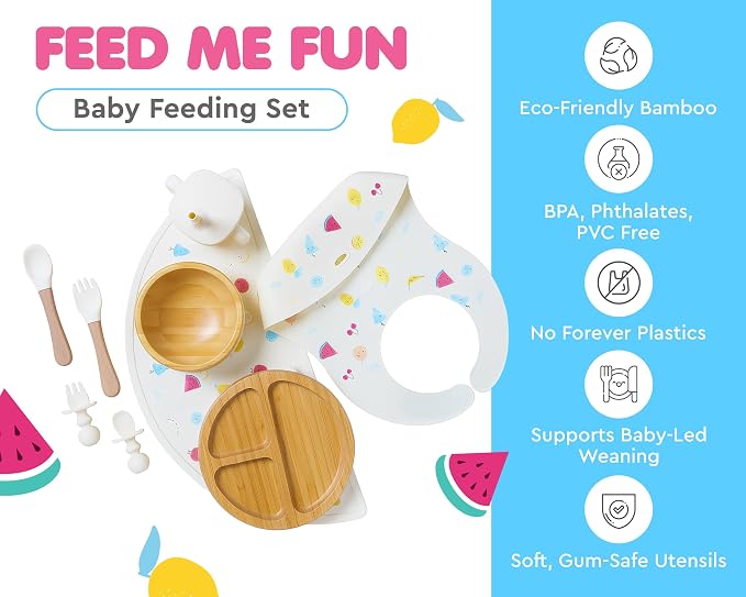 Bamboo Baby Feeding Set for Infants & Toddlers - Image 3