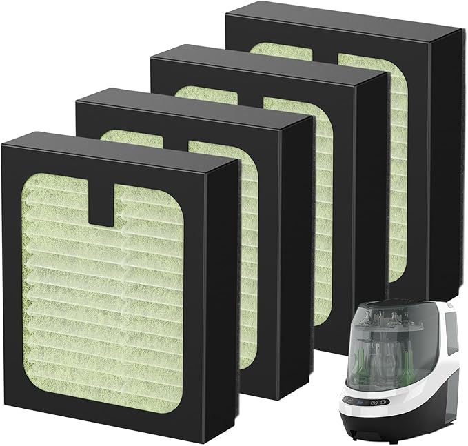 4 Pack HEPA Filter Replacement for Baby Brezza Baby Bottle Washer Pro, High by Cabiclean