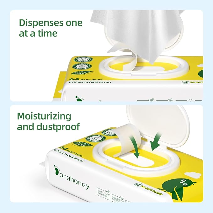 100% USA Cotton Baby Wipes, 99% Purified Water Unscented Wet Wipes - Image 4