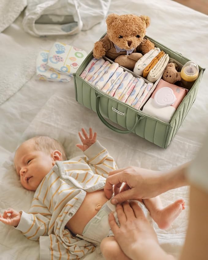 Blissful Diary Baby Diaper Caddy Organizer, Stylish Storage Basket - Image 6