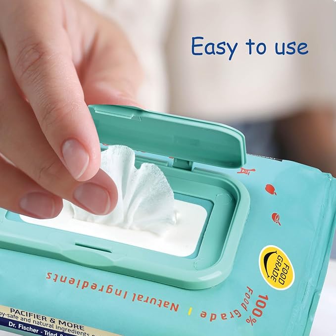 Dr. Fischer Pacifier Wipes, 100% Food Grade, Non-toxic - Image 6