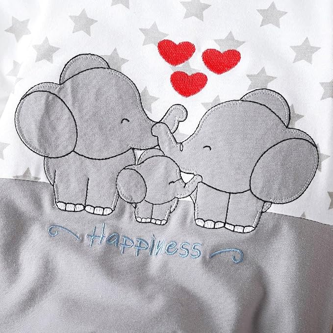 Cute Giraffe + Zebra With Floral Print Long Sleeve Baby Girl Clothes White - Image 6