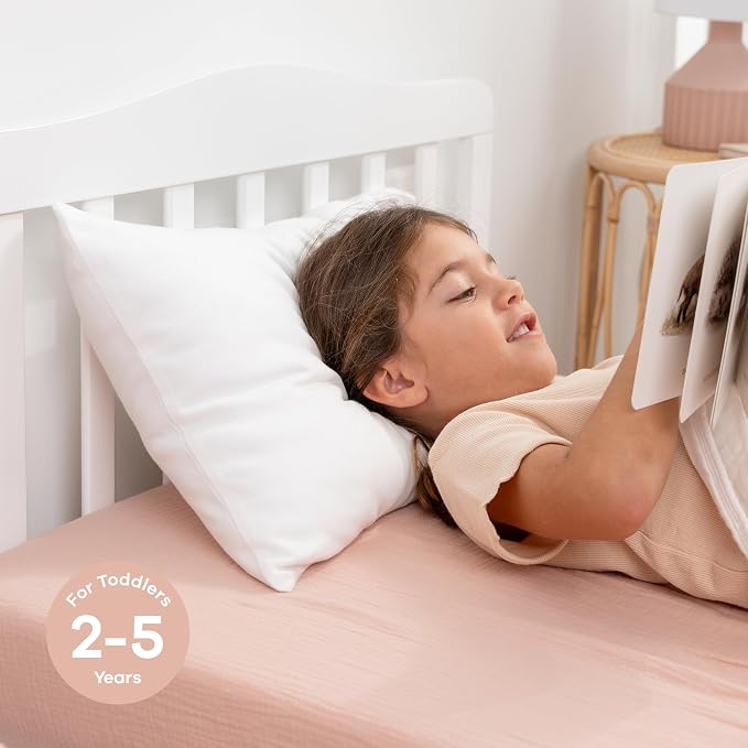 Comfy Cubs Toddler Pillow with Cotton Pillowcase, 13 x 18 in - Image 4
