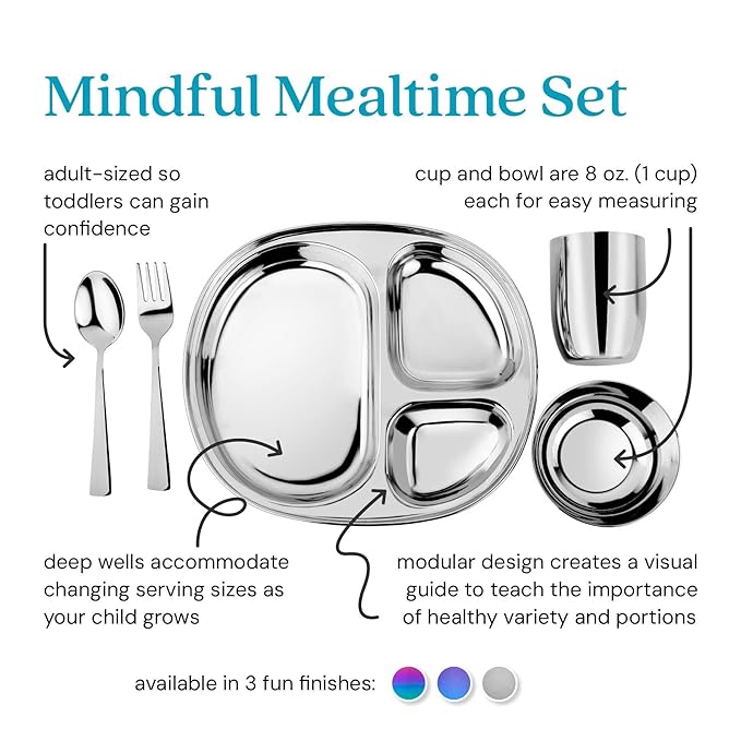 Ahimsa Stainless Steel Kids Dinnerware Set - Image 2