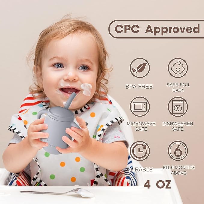 Cuddle Campus 100% Silicone Baby Training Cup, Shatterproof Toddler Sippy Cups - Image 4