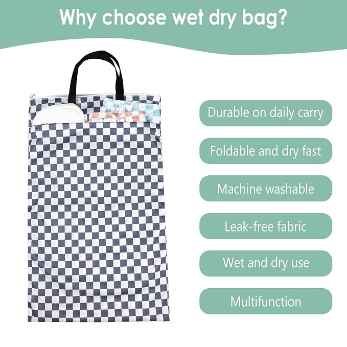 wegreeco Reusable Hanging Wet Dry Cloth Diaper Bag - Image 6