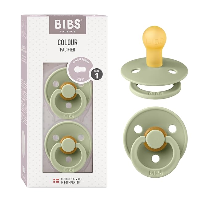 BIBS Pacifiers Colour Collection | Natural Rubber Baby Pacifier | Round Nipple by BIBS