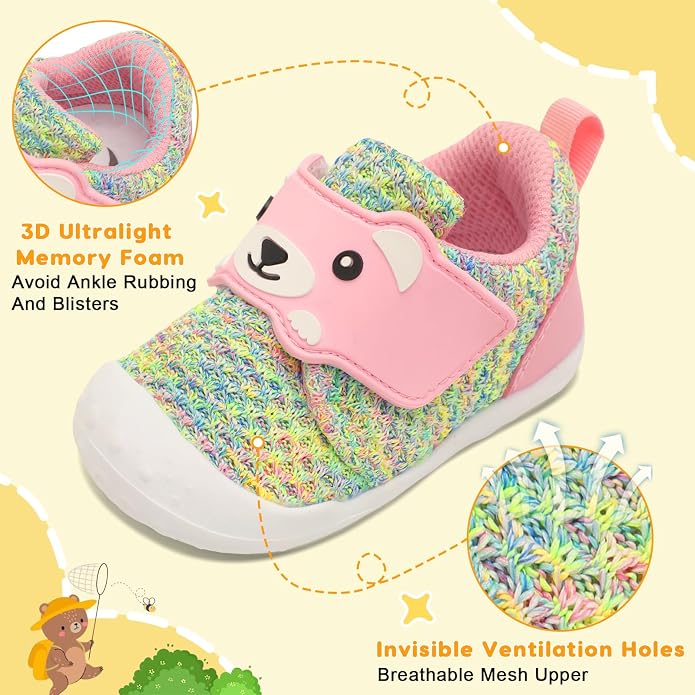 FEETCITY Baby Walking Shoes Wide Baby Shoes Boys Girls Infant Sneakers Crib - Image 4