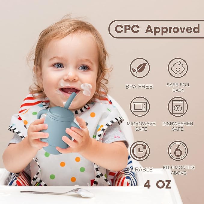 Cuddle Campus 100% Silicone Baby Training Cup, Shatterproof Toddler Sippy Cups - Image 4