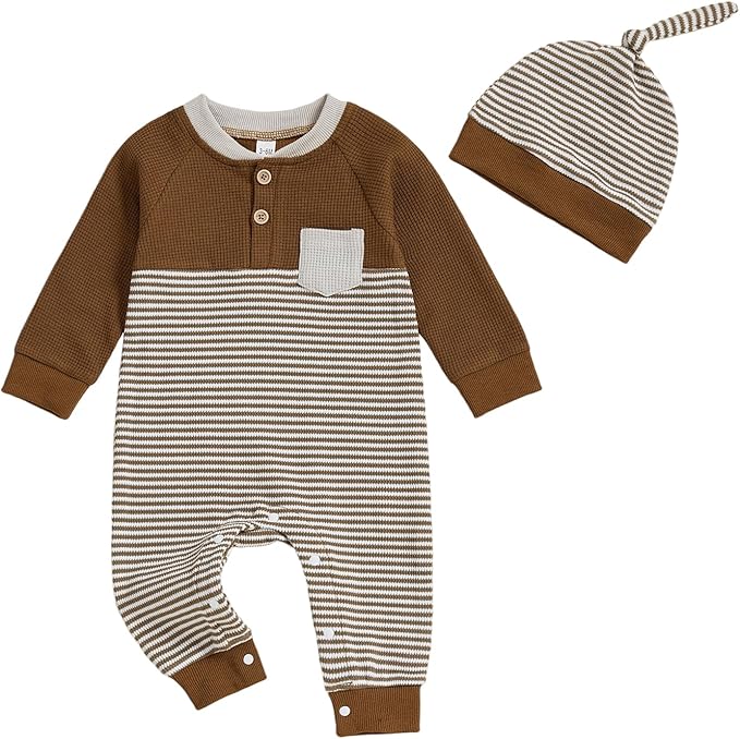 Kuriozud Newborn Infant Unisex Baby Boy Girl Clothes Button Romper Jumpsuit by Kuriozud