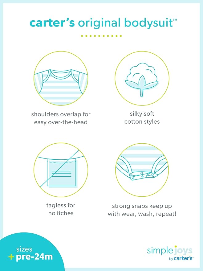 Simple Joys by Carter's unisex-baby 4-pack Side Snap Bodysuit - Image 4
