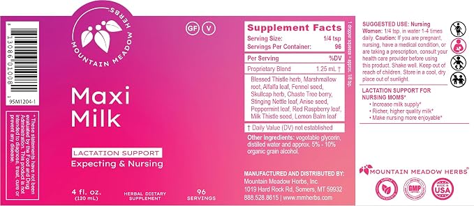 Mountain Meadow Herbs Maxi-Milk- Natural Liquid Lactation Support to Increase - Image 7