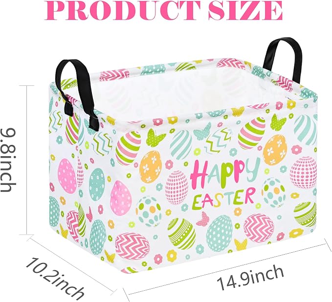 Easter Gift Basket Eggs Storage Basket Kids Toys Storage Basket Organizer Box - Image 3