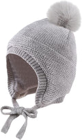 JANGANNSA Basic Winter Baby Boys Beanie Pompom Knitted Girls Hat Kids Earflap by JANGANNSA