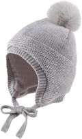 JANGANNSA Basic Winter Baby Boys Beanie Pompom Knitted Girls Hat Kids Earflap by JANGANNSA