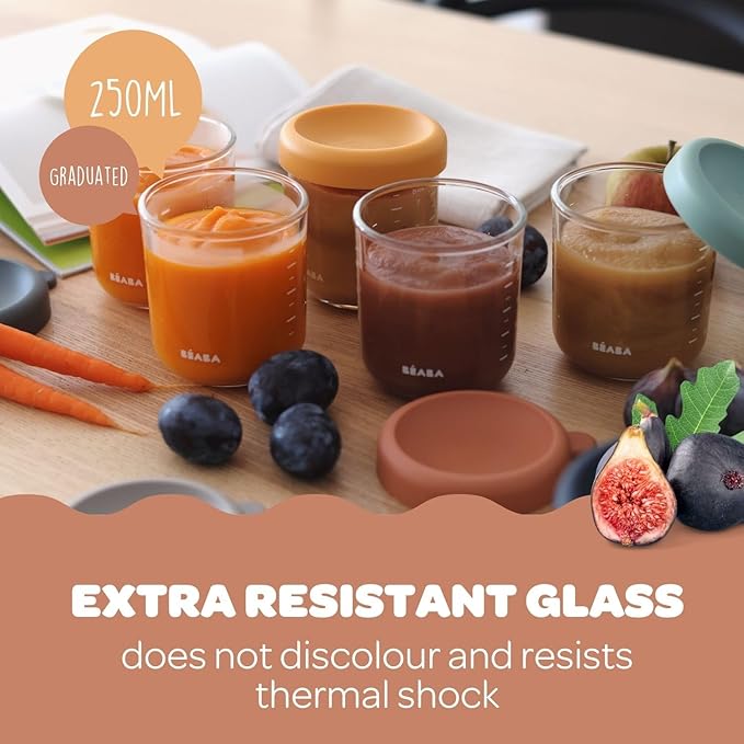 BEABA 6 Pack Glass Baby Food Jars - Image 4