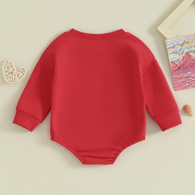 VISGOGO Newborn Infant Baby Boy Girls Oversized Romper Little Dude Sweater - Image 4